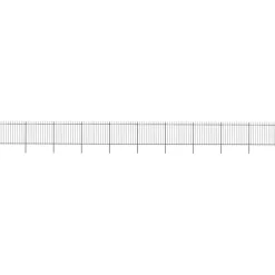 Maison Exclusive - Clôture de jardin avec dessus en forme de lance en acier 1781,5 x 150 cm noir Outlet