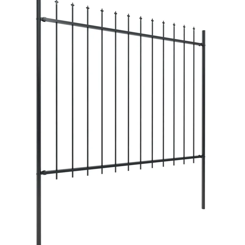 Maison Exclusive - Clôture de jardin avec dessus en forme de lance en acier 1781,5 x 150 cm noir Outlet