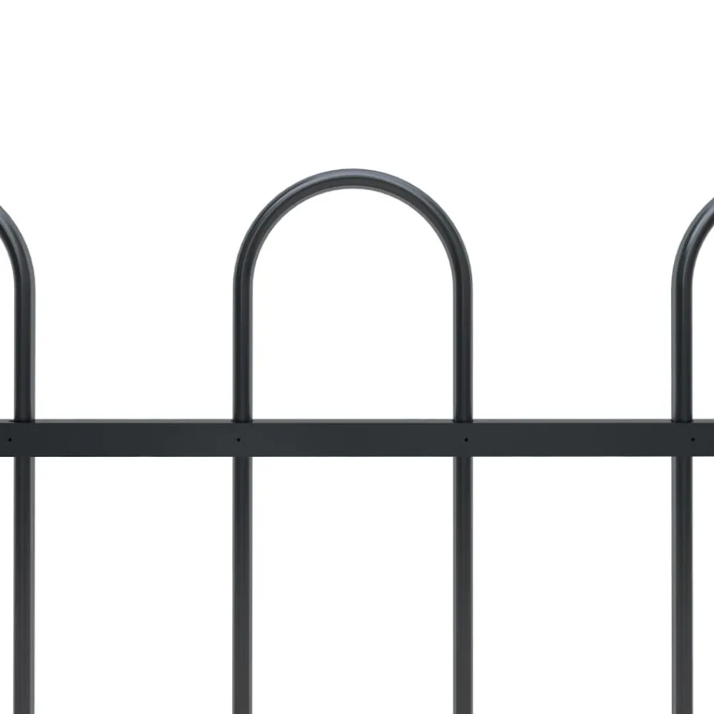 Maison Exclusive - Clôture de jardin avec dessus en cerceau acier 5,1 x 1,5 m noir Hot