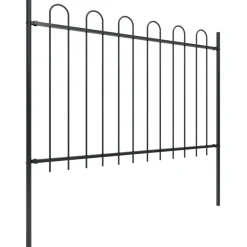 Maison Exclusive Brise-Vues, Bordures Et Dallages | - Clôture de jardin avec arceau en acier 1248 x 120 cm noir