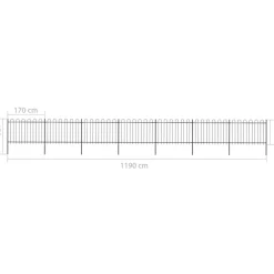 Maison Exclusive Brise-Vues, Bordures Et Dallages | - Clôture de jardin avec arceau en acier 1248 x 120 cm noir