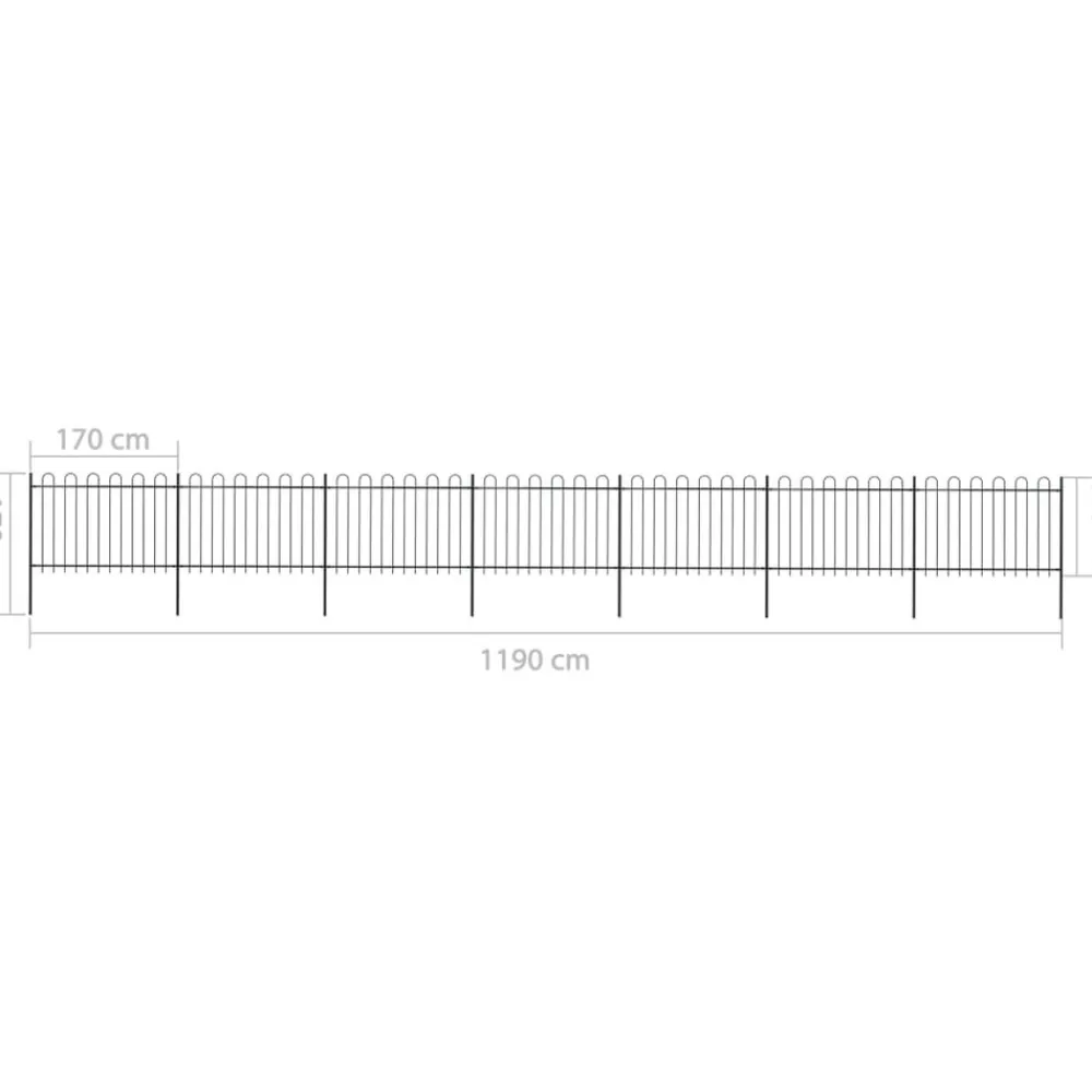 Maison Exclusive Brise-Vues, Bordures Et Dallages | - Clôture de jardin avec arceau en acier 1248 x 120 cm noir