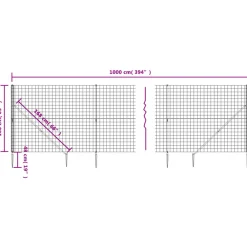 Maison Exclusive - Clôture en treillis métallique et piquet d'ancrage vert 1,6x10m Discount