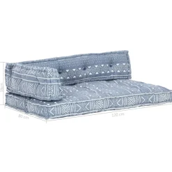 Maison Exclusive Coussins Extérieurs Et Accessoires | - Coussin de canapé palette indigo tissu patchwork