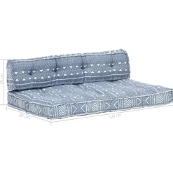 Maison Exclusive - Coussin de canapé palette indigo tissu patchwork Clearance
