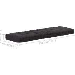 Maison Exclusive - Coussin de plancher de palette coton 120x40x7 cm noir Hot