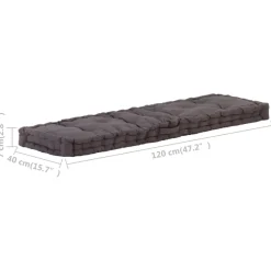 Maison Exclusive Coussins Extérieurs Et Accessoires | - Coussin de plancher de palette coton 120x40x7 cm anthracite