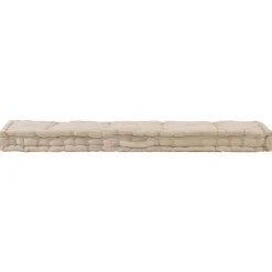 Maison Exclusive Coussins Extérieurs Et Accessoires | - Coussin de plancher de palette coton 120x40x7 cm beige