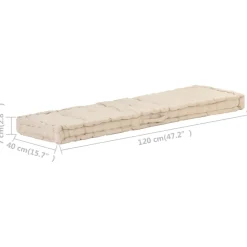 Maison Exclusive Coussins Extérieurs Et Accessoires | - Coussin de plancher de palette coton 120x40x7 cm beige