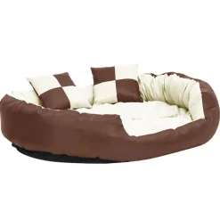 Maison Exclusive - Coussin réversible lavable de chien marron et crème 110x80x23cm Discount