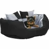 Maison Exclusive Niches, Paniers Et Transports | - Coussin réversible lavable pour chien gris et noir 65x50x20 cm
