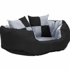 Maison Exclusive Niches, Paniers Et Transports | - Coussin réversible lavable pour chien gris et noir 65x50x20 cm
