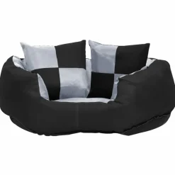 Maison Exclusive Niches, Paniers Et Transports | - Coussin réversible lavable pour chien gris et noir 65x50x20 cm