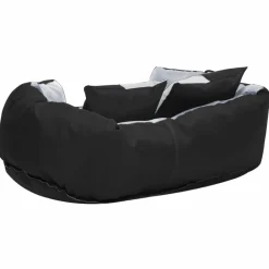 Maison Exclusive Niches, Paniers Et Transports | - Coussin réversible lavable pour chien gris et noir 65x50x20 cm