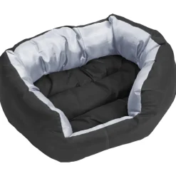 Maison Exclusive Niches, Paniers Et Transports | - Coussin réversible lavable pour chien gris et noir 65x50x20 cm