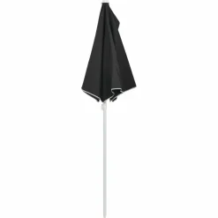 Maison Exclusive Parasols, Voiles D’Ombrage | - Demi-parasol de jardin avec mât 180x90 cm noir