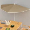 Maison Exclusive Parasols, Voiles D’Ombrage | - Demi-parasol de jardin avec mât 180x90 cm taupe