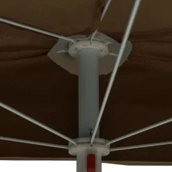 Maison Exclusive Parasols, Voiles D’Ombrage | - Demi-parasol de jardin avec mât 180x90 cm taupe