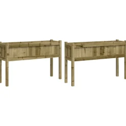 Maison Exclusive - Jardinières 2 pcs avec pieds bois de pin imprégné Sale