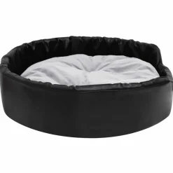 Maison Exclusive Niches, Paniers Et Transports | - Lit chiens noir et gris 90x79x20 cm peluche et similicuir