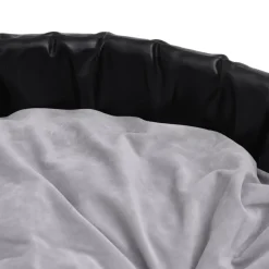 Maison Exclusive Niches, Paniers Et Transports | - Lit chiens noir et gris 90x79x20 cm peluche et similicuir
