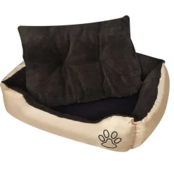 Maison Exclusive Niches, Paniers Et Transports | - Lit pour chiens beige et marron xxl
