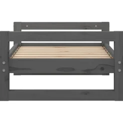Maison Exclusive Niches, Paniers Et Transports | - Lit pour chien gris 65,5x50,5x28 cm bois de pin solide