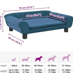 Maison Exclusive - Lit pour chien bleu 70x48x22 cm velours Online