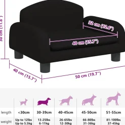 Maison Exclusive Niches, Paniers Et Transports | - Lit pour chien noir 70x45x30 cm similicuir