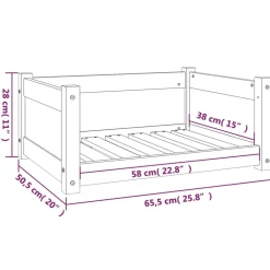 Maison Exclusive Niches, Paniers Et Transports | - Lit pour chien blanc 65,5x50,5x28 cm bois de pin solide