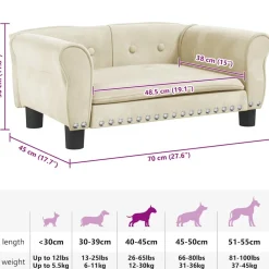Maison Exclusive - Lit pour chien crème 70x45x30 cm velours Online