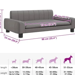 Maison Exclusive Niches, Paniers Et Transports | - Lit pour chien gris 90x53x30 cm similicuir