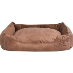 Maison Exclusive Niches, Paniers Et Transports | - Lit pour chiens avec coussin cuir artificiel pu taille s beige