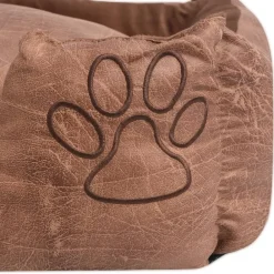 Maison Exclusive Niches, Paniers Et Transports | - Lit pour chiens avec coussin cuir artificiel pu taille s beige