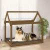 Maison Exclusive Niches, Paniers Et Transports | - Lit pour chien marron miel 101x70x90 cm bois de pin solide