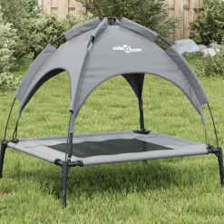 Maison Exclusive - Lit pour chien avec auvent anthracite tissu oxford et acier Clearance