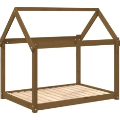 Maison Exclusive Niches, Paniers Et Transports | - Lit pour chien marron miel 111x80x100 cm bois de pin solide