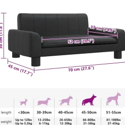 Maison Exclusive - Lit pour chien noir 70x45x30 cm similicuir Hot