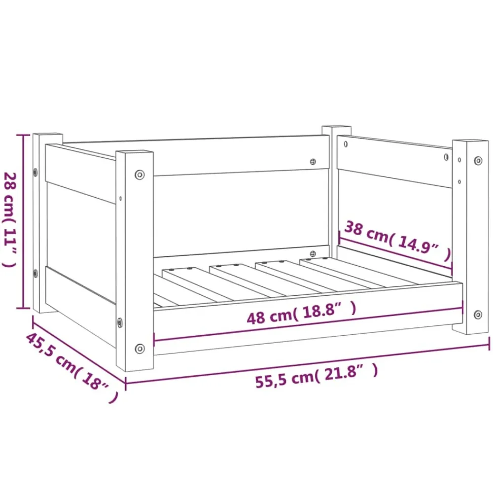 Maison Exclusive - Lit pour chien marron miel 55,5x45,5x28 cm bois massif de pin Clearance