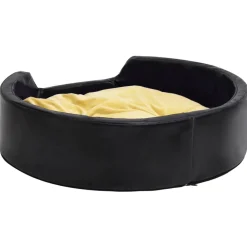 Maison Exclusive Niches, Paniers Et Transports | - Lit pour chiens noir et jaune 99x89x21 cm peluche et similicuir