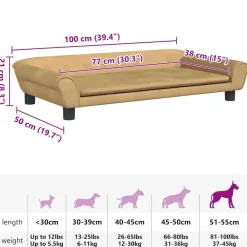 Maison Exclusive - Lit pour chien marron 100x50x21 cm velours Online