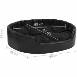 Maison Exclusive Niches, Paniers Et Transports | - Lit pour chiens noir 99x89x21 cm peluche et similicuir