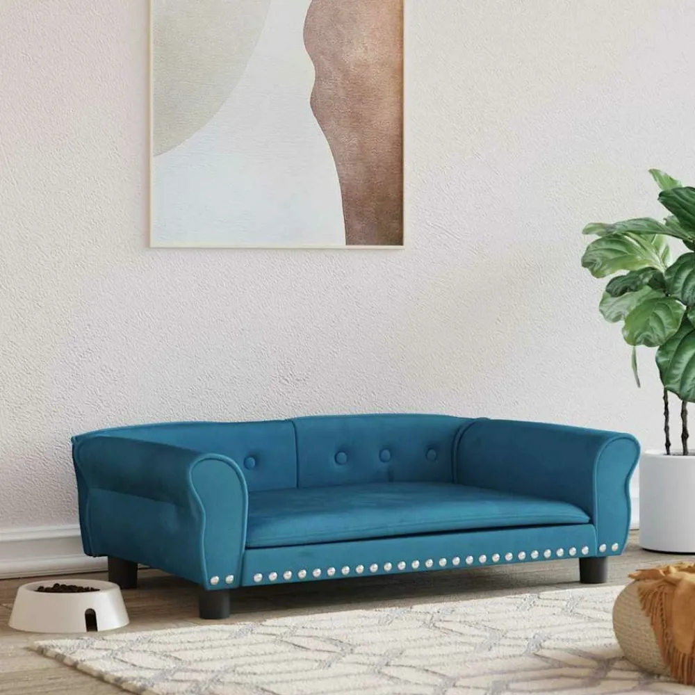 Maison Exclusive - Lit pour chien bleu 95x55x30 cm velours New