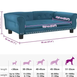 Maison Exclusive - Lit pour chien bleu 95x55x30 cm velours New