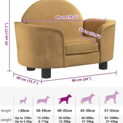 Maison Exclusive - Lit pour chien marron 66x40x45 cm velours Discount