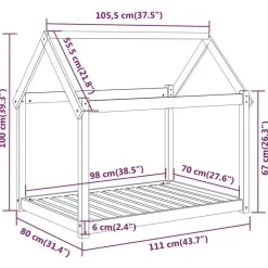 Maison Exclusive - Lit pour chien gris 111x80x100 cm bois de pin solide