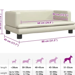 Maison Exclusive - Lit pour chien crème 80x45x30 cm similicuir Outlet