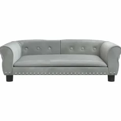 Maison Exclusive - Lit pour chien gris clair 95x55x30 cm velours Online