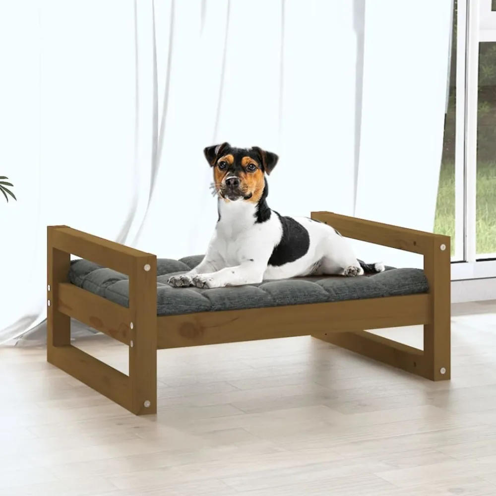 Maison Exclusive - Lit pour chien marron miel 55,5x45,5x28 cm bois de pin solide Online