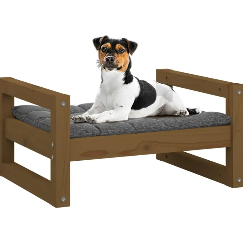 Maison Exclusive - Lit pour chien marron miel 55,5x45,5x28 cm bois de pin solide Online